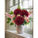 16 cm grote kunstbloemen, hortensia met 65 cm lange steel, 4 stuks rode kunstmatige hortensia-bloemen, kunststof bloemen, hortensia voor woondecoratie, tuinfeest, bruiloftsdecorati