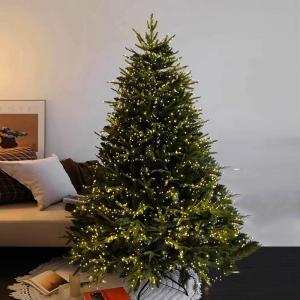 Weihnachtsbaum mit Beleuchtung, Weihnachtsbaum Künstlich mit Zweigspitzen aus PE und PVC, 120/150/180/210/240/300 cm Christmas Tree, Weihnachtsdekoration für Das Homeoffice(7ft/2