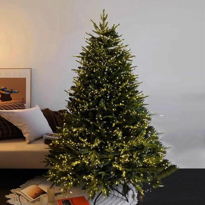 Weihnachtsbaum mit Beleuchtung, Weihnachtsbaum Künstlich mit Zweigspitzen aus PE und PVC, 120/150/180/210/240/300 cm Christmas Tree, Weihnachtsdekoration für Das Homeoffice(7ft/2