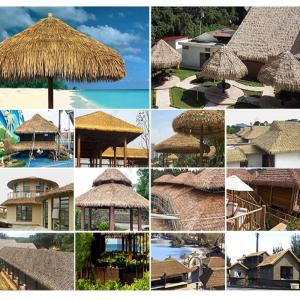 6 PCS Mexikanisches Palmendach, 50 X 50 cm Kunststoff-Strohdach-Rolle Tiki-Hüttenstange Dachstange Dachterrasse Sonnenschirm Entenboot Strohdekoration (Color : Yellow-4)