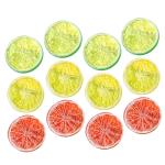 60 STK Nachahmung Einer Zitronenscheibe Getränk Künstliche Früchte Sommer Realistische Zitrone Früchte Fotorequisite Getrocknete Gepresste Früchte Grapefruitscheibenmodell PVC