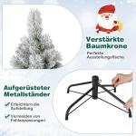Kunstkerstboom met verlichting, 180 cm, pop-up dennenboom met 170 warmwitte ledlampen en 517 takuiteinden, gevlokte kerstboom, kunstboom voor thuis, bedrijf en kantoor