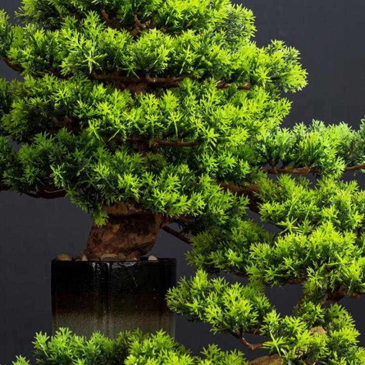 Künstlicher Bonsai-Baum 18-Zoll-künstliche Bonsai-Kiefer-Simulations-Grünpflanze-Bonsai-Indoor-Kunstpflanze im Topf, künstliche Zimmerpflanzen for den Schreibtisch, das Home-Of