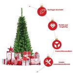 Kerstboom met warmwitte ledverlichting, kunstkerstboom met klapsysteem en metalen standaard, pvc-naalden, kunstboom, kerstgroen, 135 x 200 x 225 cm