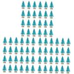 3 Sätze Mini-Weihnachtsbaum Mini-Kiefer Desktop-weihnachtsdekorationen Weihnachtsbaumdeko Weihnachtsbäume Geschmückt Künstlicher Christbaumschmuck Sisal-Seide Blue 24 Stück * 
