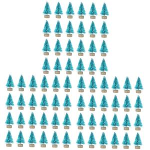 3 Sätze Mini-Weihnachtsbaum Mini-Kiefer Desktop-weihnachtsdekorationen Weihnachtsbaumdeko Weihnachtsbäume Geschmückt Künstlicher Christbaumschmuck Sisal-Seide Blue 24 Stück * 