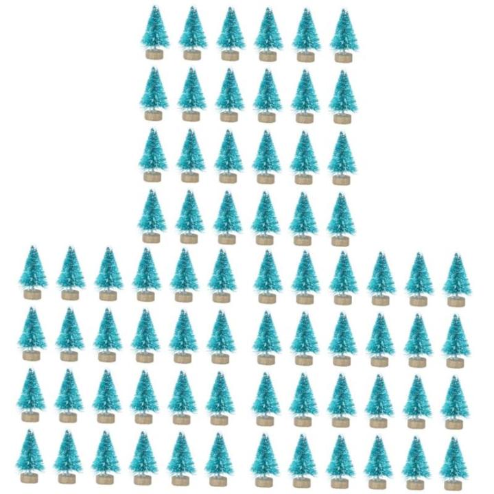 3 Sätze Mini-Weihnachtsbaum Mini-Kiefer Desktop-weihnachtsdekorationen Weihnachtsbaumdeko Weihnachtsbäume Geschmückt Künstlicher Christbaumschmuck Sisal-Seide Blue 24 Stück * 