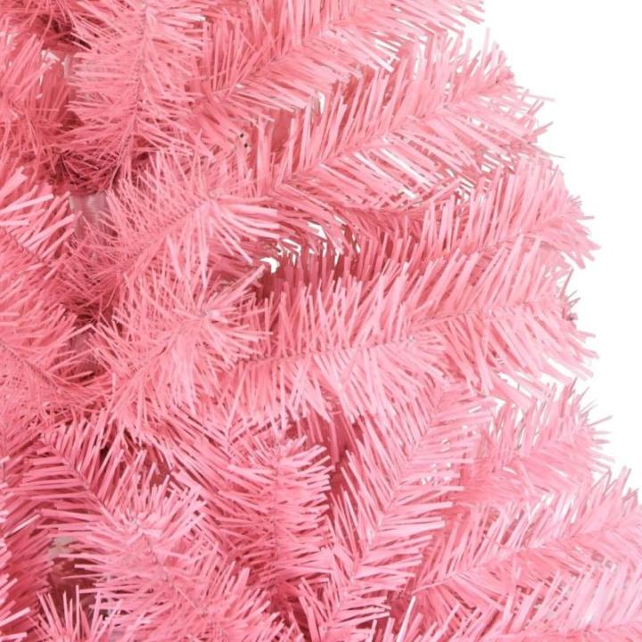 Kunstkerstboom met standaard 150 cm hoog, hoge kunstkerstboom, kerstdecoratie, pvc en staal, roze