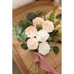 Kunstbloemen, rozen, 25 stuks, kunstrozen met stelen, kunstbloemen, rozen voor bruiloft, thuis, feest, babyshower, Valentijnsdag, decoratie, serie champagnekleur
