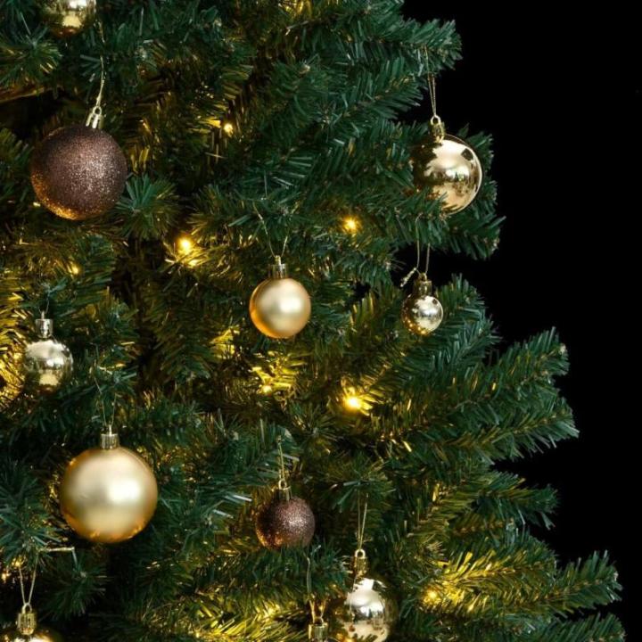 Künstlicher Weihnachtsbaum, Tannenbaum, Christbaum mit Metallständer, Weihnachtsdeko Kunstbaum, 300 LEDs & Kugeln 210 cm