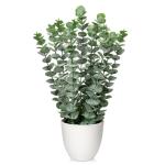 Kunstplant eucalyptus kunstplant lijkt op echte kamerplanten, decoratieve planten in witte pot, hoogte 40 cm
