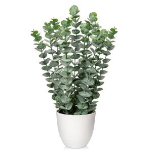 Kunstplant eucalyptus kunstplant lijkt op echte kamerplanten, decoratieve planten in witte pot, hoogte 40 cm