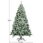 Kunstkerstboom met sneeuw, 135/180/225 cm, kerstboom met metalen standaard, kerstboom 400/928/1346 takken, pvc, kunstboom, kerstklapsysteem voor thuis, kantoor, winkels (180 cm)