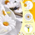100 stuks gerbera madeliefjes, , kleine madeliefjes, , stoffen bloemen, ontworpen voor bloemendecoraties, doe-het-zelf (witte madeliefjes)
