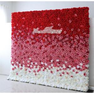 Künstliche Blumen-Wandpaneele, Hochzeitsfeier, Brautparty, 3D-Wandhintergrund Mit Romantischen Rosafarbenen Grünen Blättern(2M*3M)