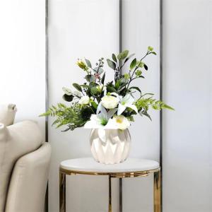 Kunstblumen Künstliche Lilienblume in Vase, Wohnzimmer, Esstisch, Heimdekoration, Ornamente, Seidenblumenarrangements, Kunstpflanzen für jeden Anlass