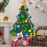 Vilten Kerstboomset, doe-het-zelf vilten kerstboomset, vouw, vilt, kerstboom, decoratie, doe-het-zelf vilten decoratie, kerstboom voor kinderen, met afneembare hangende ornamenten 