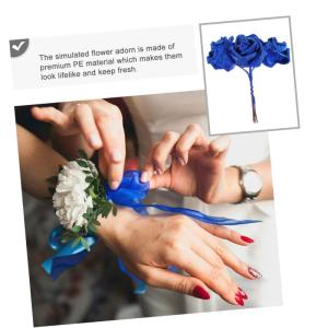 50 Stück Rosenkopf Seidenblumenarrangements sechseckige Artificial sztuczne kwiaty künstliche Blumen realistisches blumenstraußdekor Hochzeit Blumendekor Sport Blue