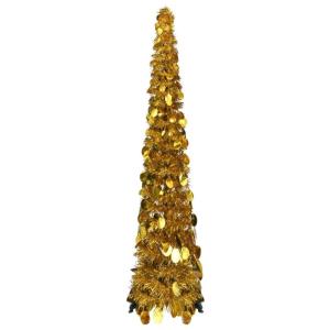 Künstlicher Pop-Up-Weihnachtsbaum Künstlicher Weihnachtsbaum Christbaum Tannenbaum Kunstbaum Weihnachten für Weihnachtsdeko Golden 120 cm PET