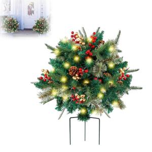 Holiday Planters, Pre Lit Planter Bushes, Holiday Planter Filler, Prelit Planter Bushes Christmas, Pre Lit Christmas Planter Filler, Prelit Planter Christmas (1PcsA)