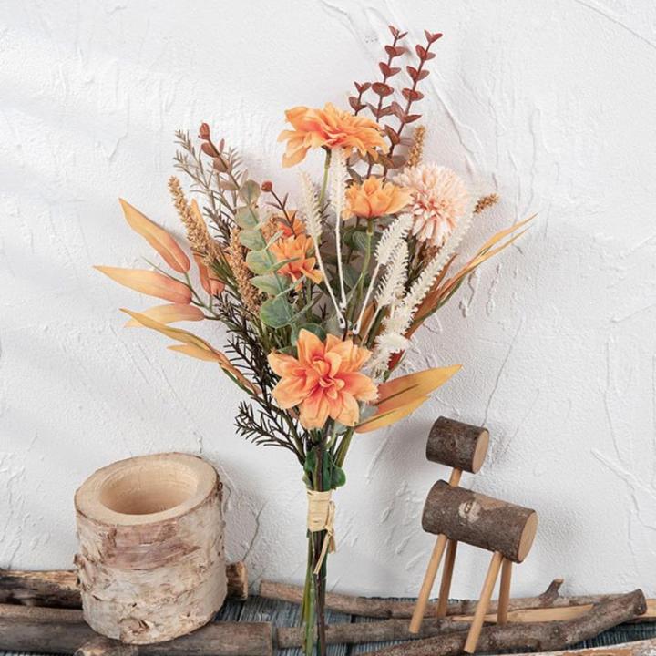 , kunstplanten, kunsthortensia's, zijden bloemen, voor bloemstukken, boeketten, decoratie voor thuis, bruiloft, tuinfeest, oranje