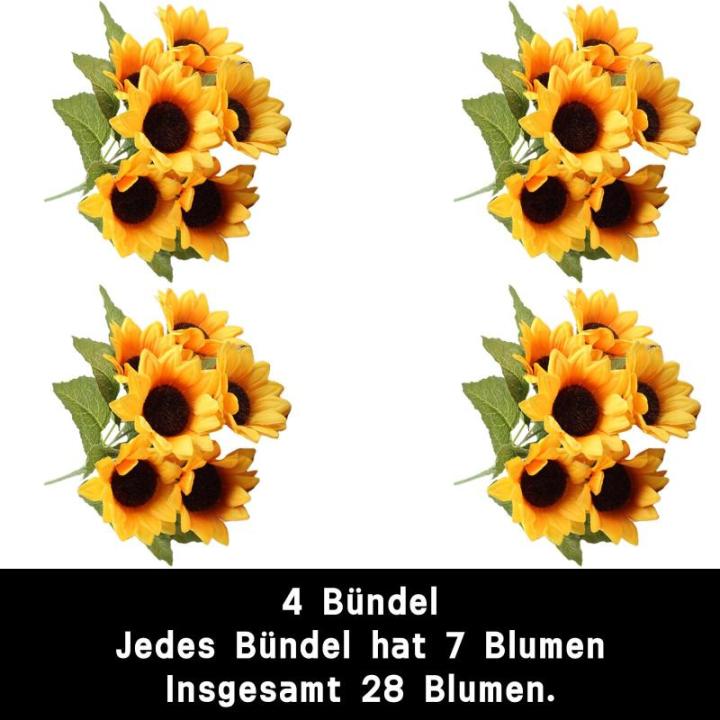 28 kunstzonnebloemen zonnebloemen enkele steel kunstmatige zonnebloem voor bruiloft boeket tafelopzetstukken decoratie 1302
