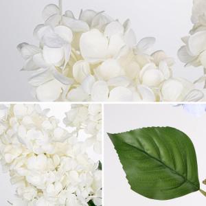 3 stuks nepbloemen hortensia witte 73,9 cm hoge kunstmatige hortensia bloemen, zijden bloemen lange steel voor bloemstuk thuis boerderij kantoor hotel decoratie