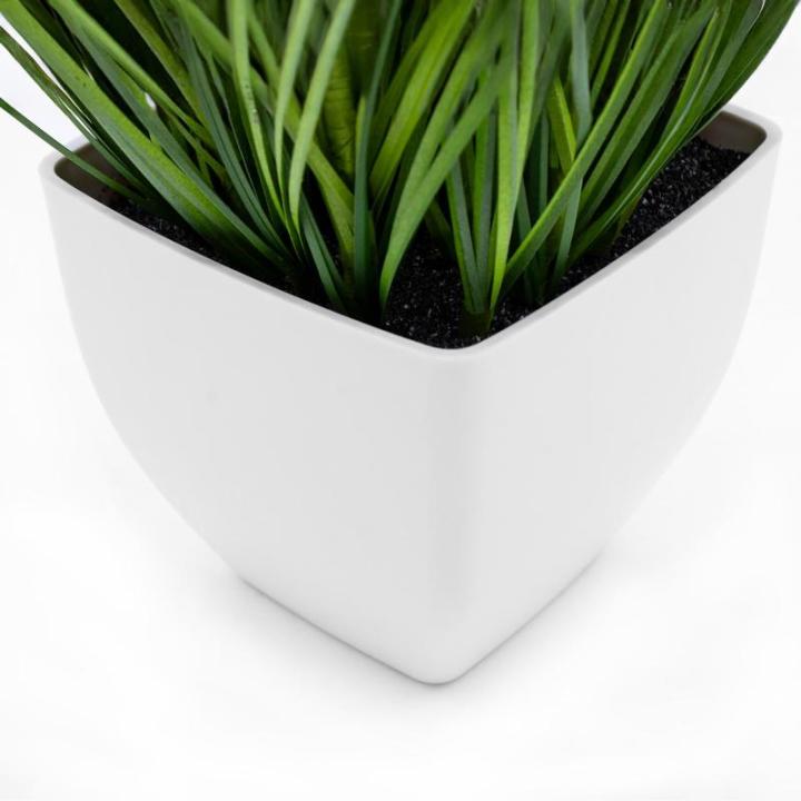 Isolepsis Kunstplant met witte bloempot, kunstplant, kamerplant, decoratieve plant, kunstbloemen, 60 cm, kunstplant
