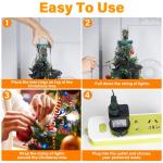Lichtsnoer voor kerstboom, 16 strengen, 2 m, 400 leds, kerstboomverlichting met ring, lichtketting, IP44 waterdicht, timer, 8 modi, kerstboomverlichting voor kerstdecoratie buiten 