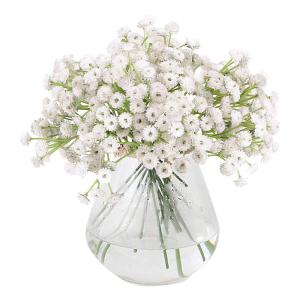 9 stuks kunstmatige babyadem gypsophila bloemen boeketten realistische nepbloemboeketten voor bruiloft huisdecoratie bloemstukken, ongeveer 400 bloemen (wit)