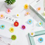 100 stuks kleine madeliefjes, gerbera madeliefjes, , stoffen bloemen, kunstmadeliefjes, ontworpen voor bloemendecoraties, doe-het-zelf (kleurenmengsel)
