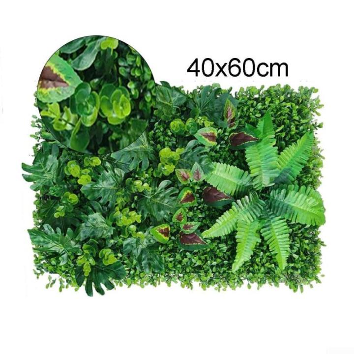 Kunstmatige gazonplant wandpanelen, 40 x 60 cm, kunstmatige buxus hegpanelen, klimop privacy levende muurafrastering voor huis tuin binnen en buiten decoratie | Geeft een natuurlij