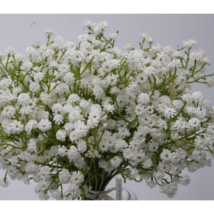 Kunstmatige sluierkruid, 12 witte boeketten kunstgypsophila boeketten bloemenarrangement decoratie