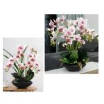 Kunstblumen Künstliche Blumen mit Blumentopf – Hotel-Tischaufsätze, künstliche Blumen, Seidenblumen, Phalaenopsis-Blumenstrauß mit Vase für jeden Anlass