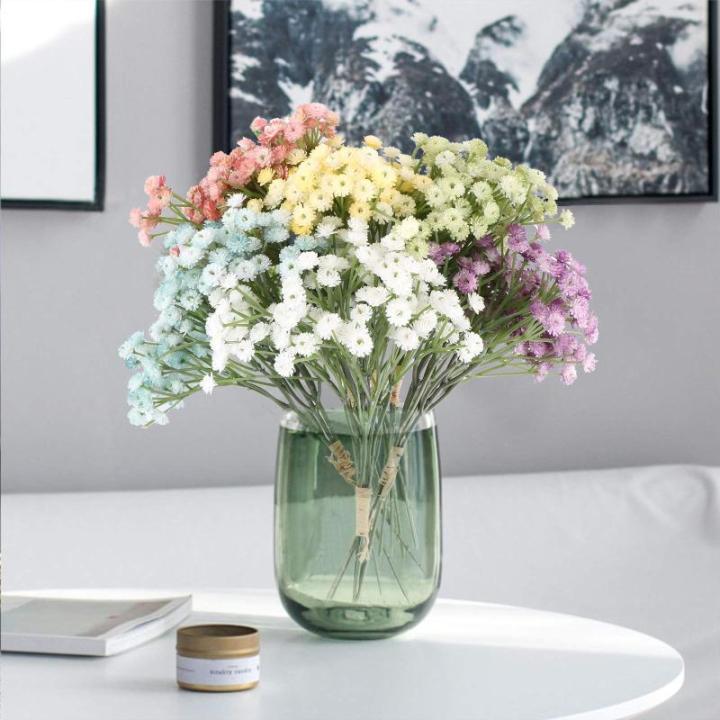 Set van 6 kunstmatige Gypsophila Babies Breath , boeketten, decoratie voor bruiloft en verjaardag, DIY, meerkleurig
