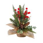 Mini-Weihnachtsbaum, 30,5 cm, künstlicher kleiner Weihnachtsbaum mit Jute-Basis, Tisch-Weihnachtsbaum, Kiefernbaum, für Innenbereich, Heimdekoration, Urlaubsdekoration (D)