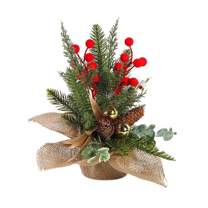 Mini-Weihnachtsbaum, 30,5 cm, künstlicher kleiner Weihnachtsbaum mit Jute-Basis, Tisch-Weihnachtsbaum, Kiefernbaum, für Innenbereich, Heimdekoration, Urlaubsdekoration (D)