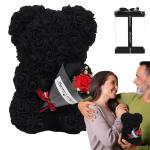 Valentijnsdag rozenbeer cadeau voor haar rozenbeer schattige teddybeer, kunstrozenbeer met rozenboeket, romantische rozen teddybeer cadeau voor Kerstmis