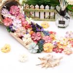 50 stuks bloemen om te knutselen, bloemendecoratie, kleurrijke kunstbloemkoppen, decoratie, zijden bloemen voor knutselen, om te knutselen, klein voor bruiloft,