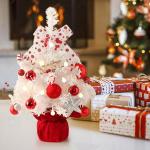 Kerstboom met verlichting, 50 cm, roterende kerstboommuziekdoos, set, kerstboom, kleine mini-kerstboom, kerstdecoratie, tafel, kerstboom, kerstcadeaus, kerstdecoratie