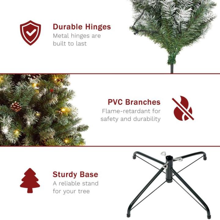 Kunstkerstboom, plastic kerstboom, dennenboom, kunstkerstboom, snel op te bouwen, kunstkerstboom, kerstboom, kunstkerstboom, Nordmann-spar kunststof, groen met sneeuw, 180 cm