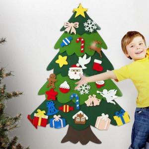 Filz-Weihnachtsbaum-Set,Filz-Weihnachtsbaum für Kinder | Christbaumschmuck,Toddles Weihnachtsbaum-Wandschmuck für Kinder als Heimdekoration