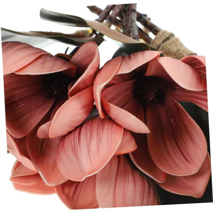 ceramic ornaments 2 Stück künstliche Kunstblumen, Haushaltsdekoration, Blumenstrauß, Dekorationen, Hochzeit, Heimdekoration, simulierte Ornamente, gefälschte Magnolien-Blumen-S