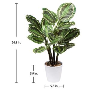 24 inch Kunstmatige Calathea Medallion Plant Nep Planten Home Decor Tropische Faux Plant in Pot voor Home Garden Office Decoratie