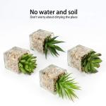 Kunstplant kunstmatige vetplant kamerplant decoratieve woonkamer, badkamer decoratieve plant vetplant, hoogte 10,5 cm, in glazen pot, set van 4