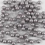 60 Stück Künstliche Beeren 12mm,Dekorative Beerenstiele,Beeren Früchte,für DIY Handwerk Dekoration,Weihnachtsbaum Weihnachtskranz Tischdeko,Hochzeit,Home Decoration,Grau