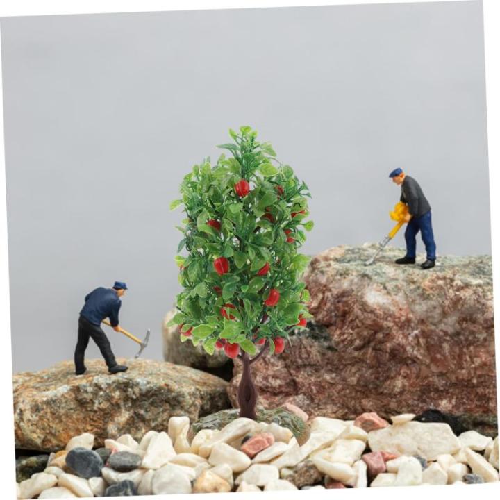 3 Sätze Obstbaum-Modell Baummodellierung Dekor Künstlicher Obstbaum Künstliche Modellbäume Figuren Zum Basteln Palmier Obstbäume Blumentopf-dekor Plastik Green 2 Stück * 3