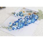 Delphinium 6 stuks zijden bloemen ridderspoor 85 cm lange steel bloemen voor thuis bruiloft kantoor arrangement decoratie (gradiënt blauw)
