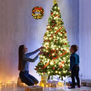 Kunstkerstboom, dennenboom met metalen standaard, pvc-naalden, kunstboom voor Kerstmis, ideaal voor thuis, kantoor, winkels en hotels, groen