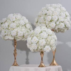 Milchweiße Rosenkugeln, Kunstblumen-Rosenkugeln, künstliche Blumenkugeln, geeignet für Tischpartys und Tischdekorationen zum Valentinstag (60cm)